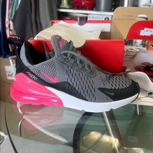 Nike Air Max 270 GS in Smoke Grey and Hyper Pink